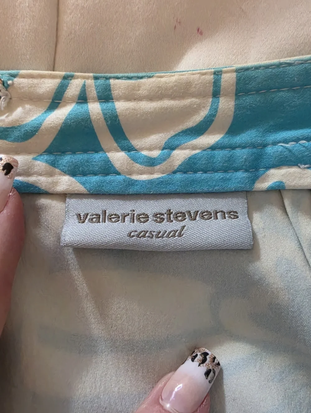Valerie Stevens Turquoise & White Floral Skort 16 - Picture 6 of 8